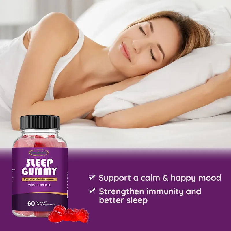 Private Label Sleep Deep Aid Gummies With GABA L-theanine 5-HTP Hemp Ashwagandha Gummy Candy