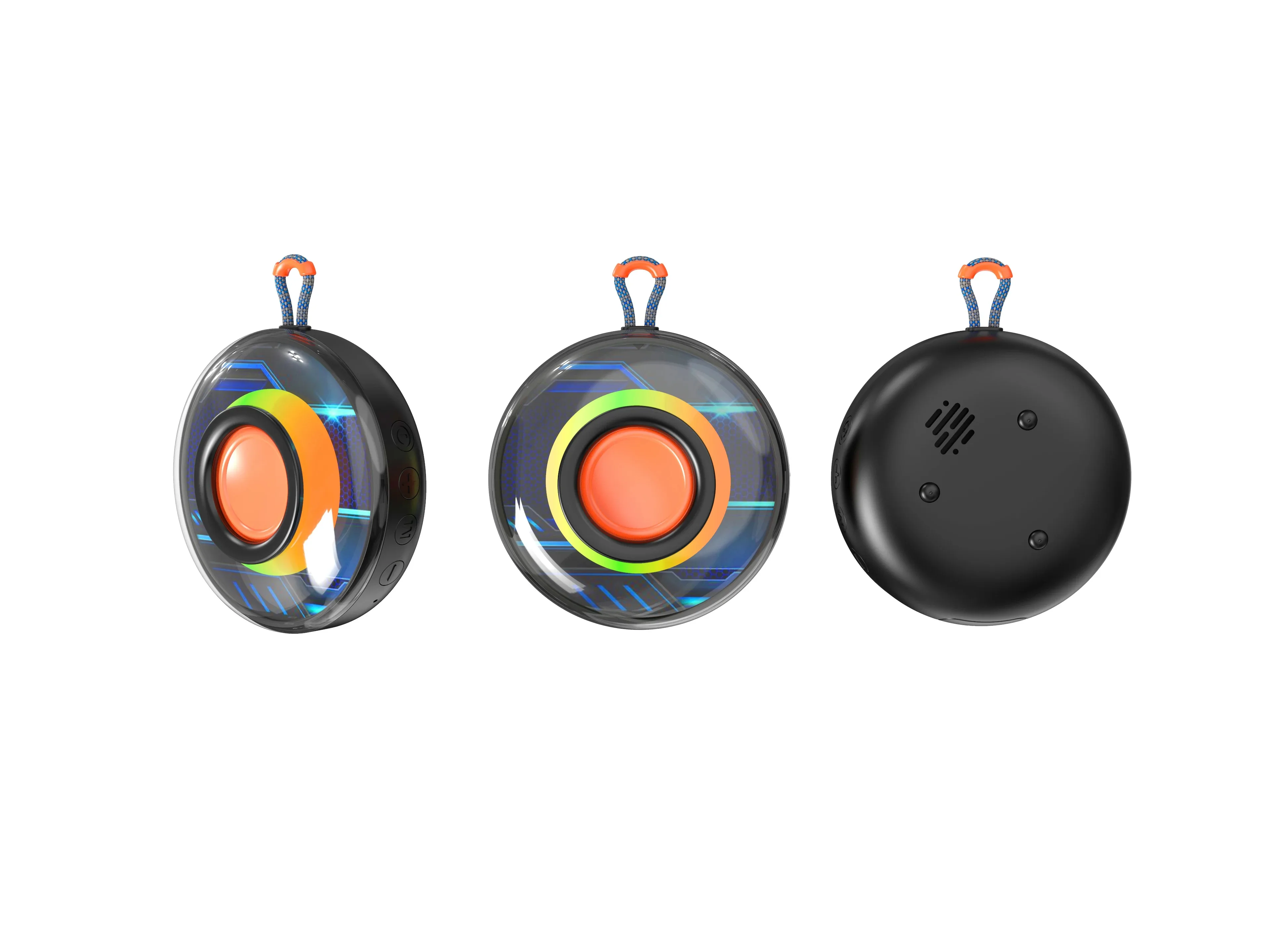 Bluetooth Красочный прозрачный динамик с диафрагмой Открытый водонепроницаемый RGB свет ручной штекер карты небольшой беспроводной