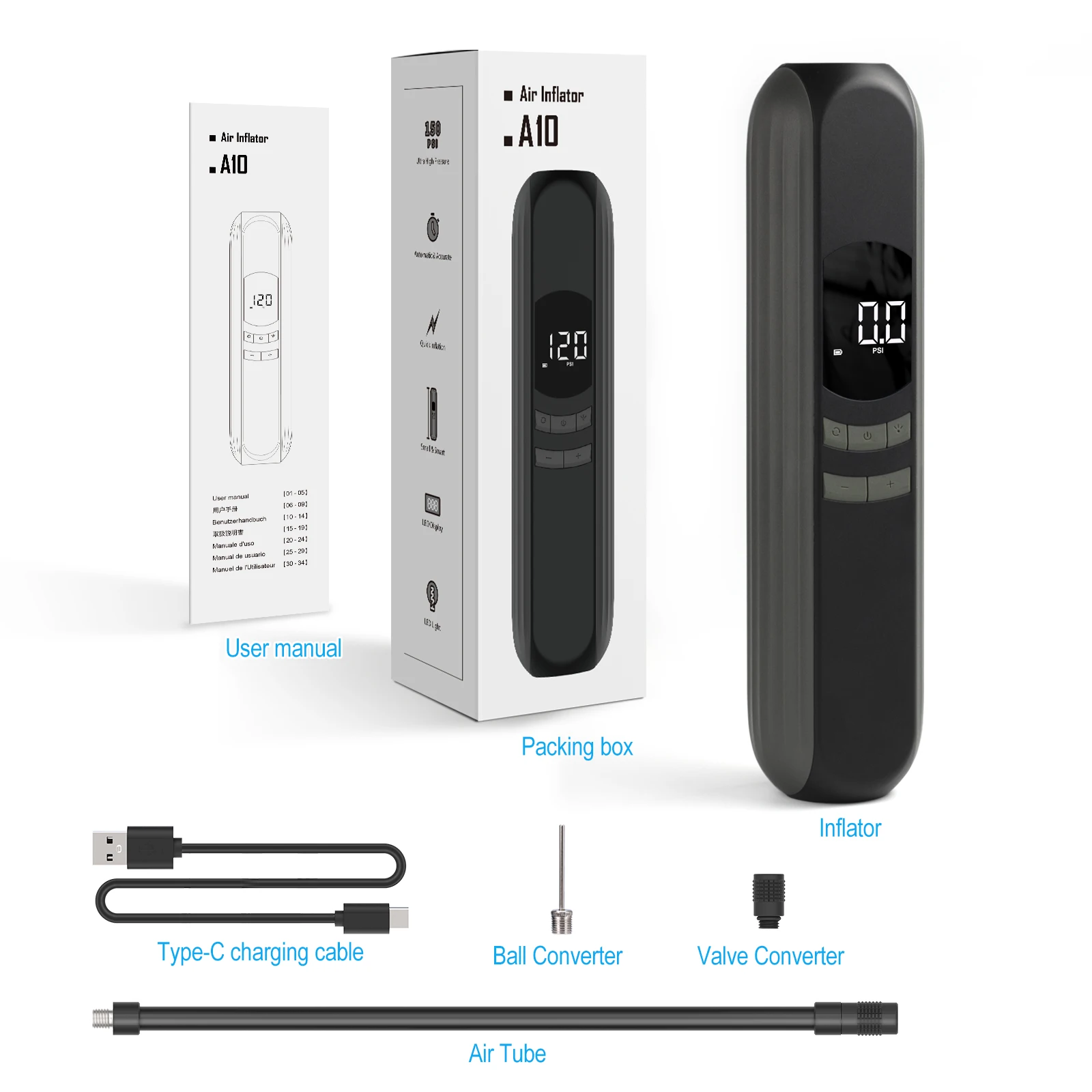 CYCPLUS 1748 A10 electric tire inflator portable battery operated tyre inflator cordless car wheel air pump