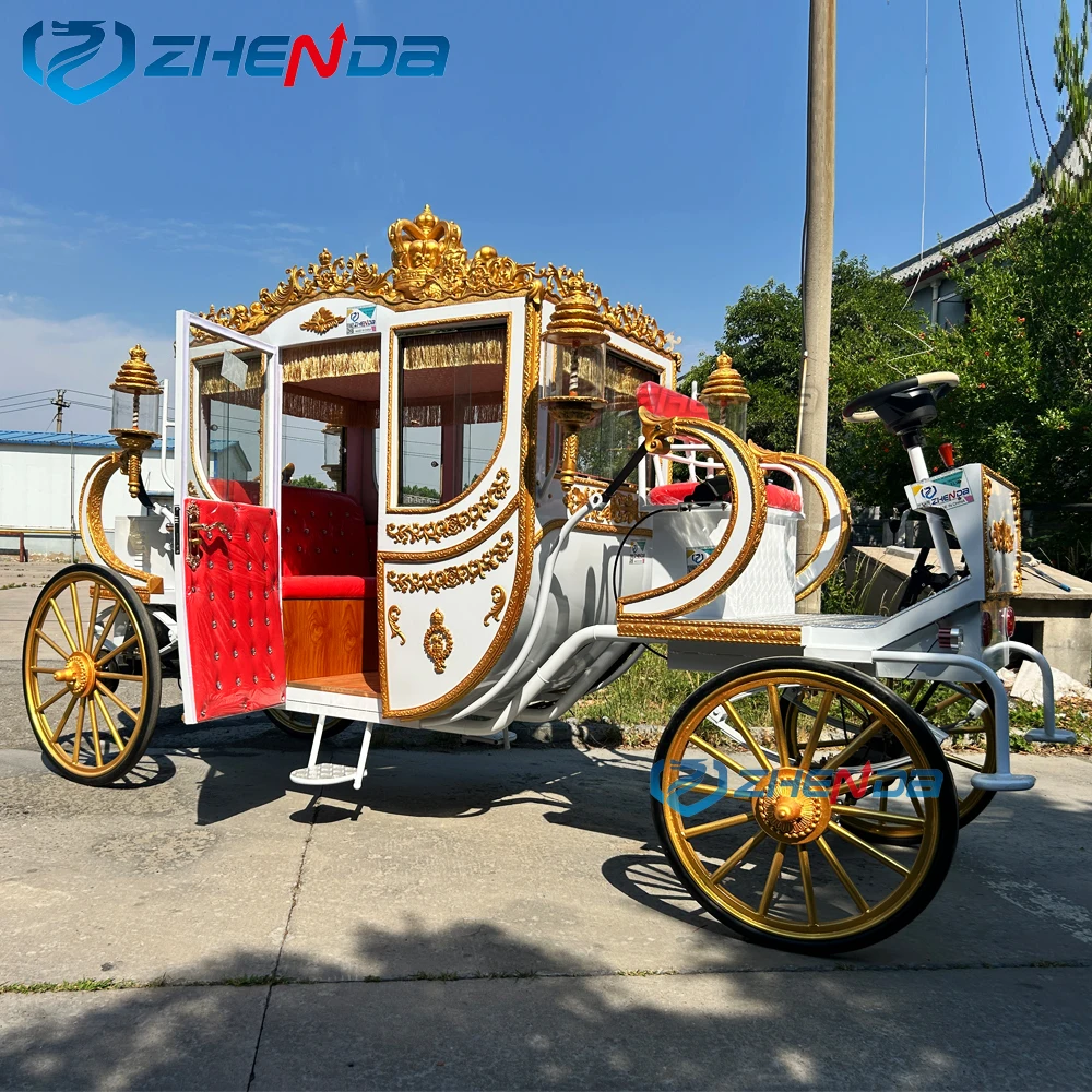 Royal Horse Drawn Style Carriage Trailer Electric From China Manufacturer Factory