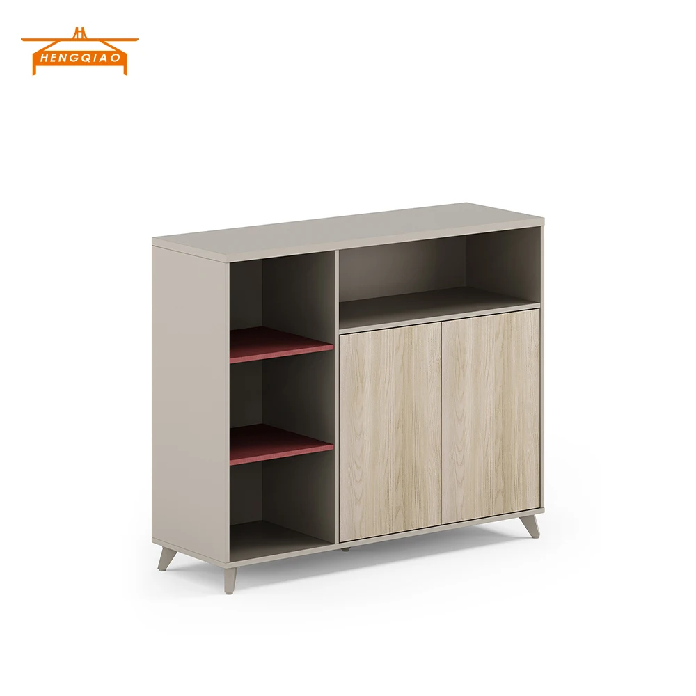 High End Modern Office Furniture E1 Mdf Solid Wood Modular Office Storage File Cabinet