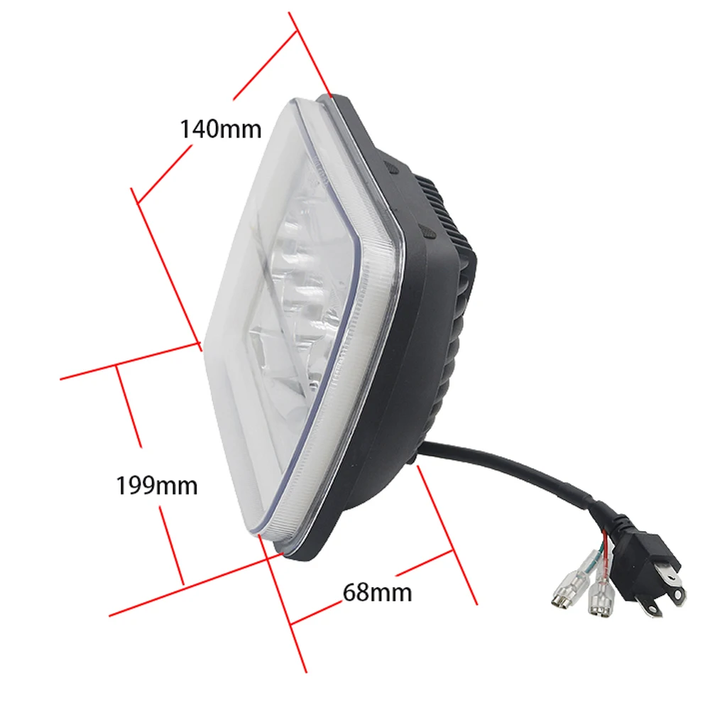 5x7 7x6 inch Square LED Headlamp Angel Eyes DRL Turning Replaces for jeep cherokee xj headlight