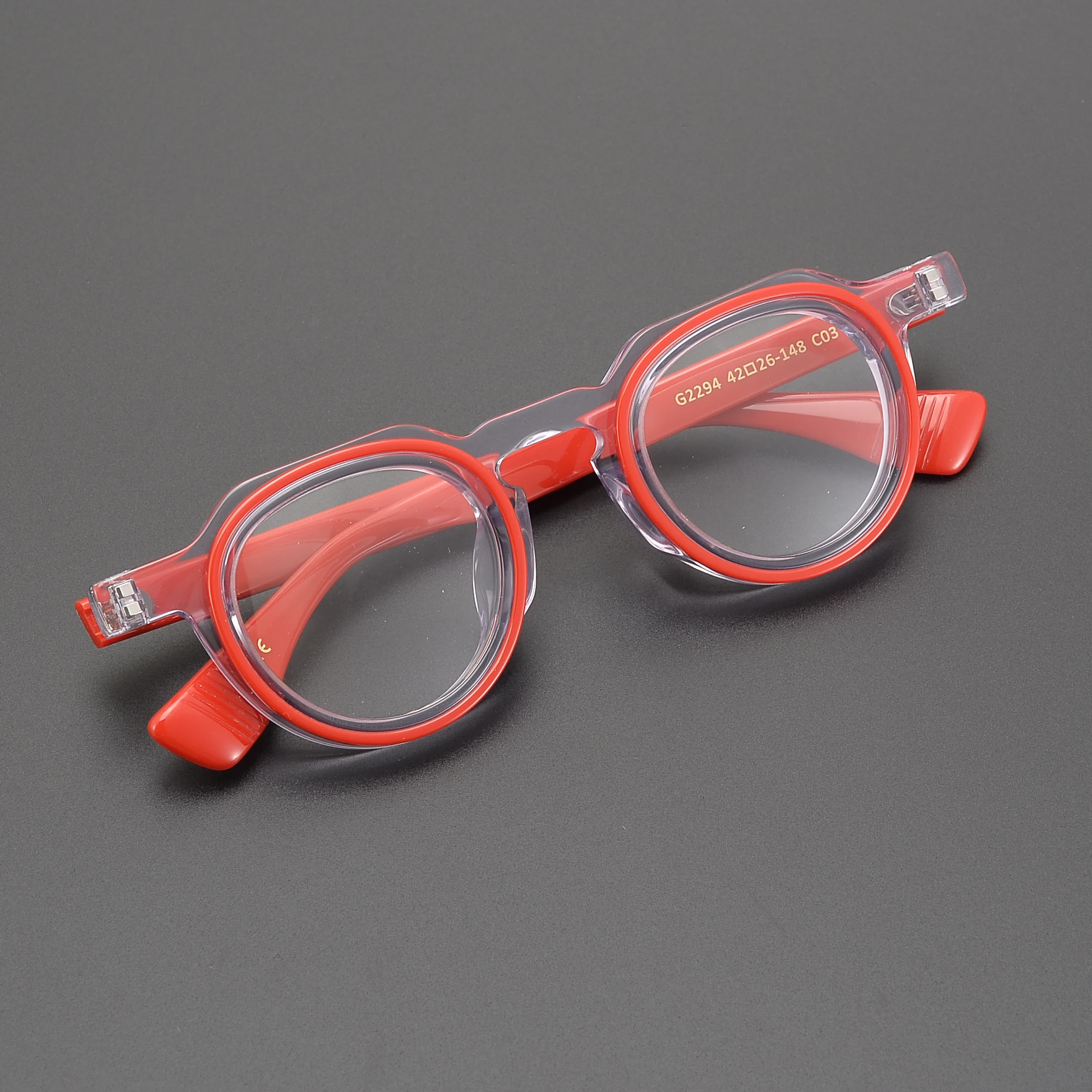 Red high-quality plate round thick frame glasses frame unisex myopia decorative optical spectacle frames wholesale