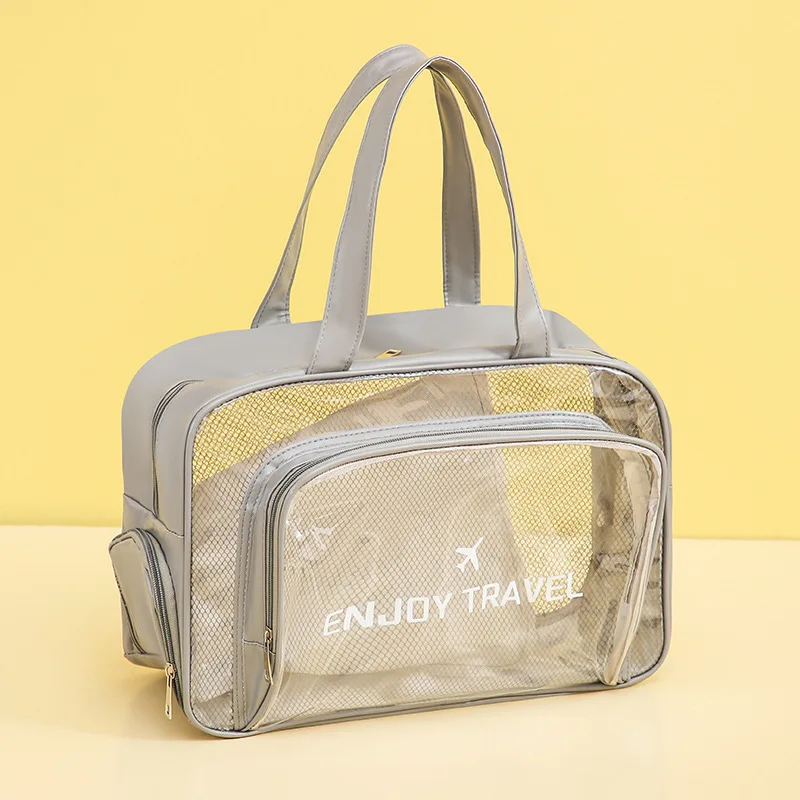 Custom   PVC Sports Fitness Dry Wet Separation Bag Waterproof Swimming Beach Zipper Toiletries Cosmetics
