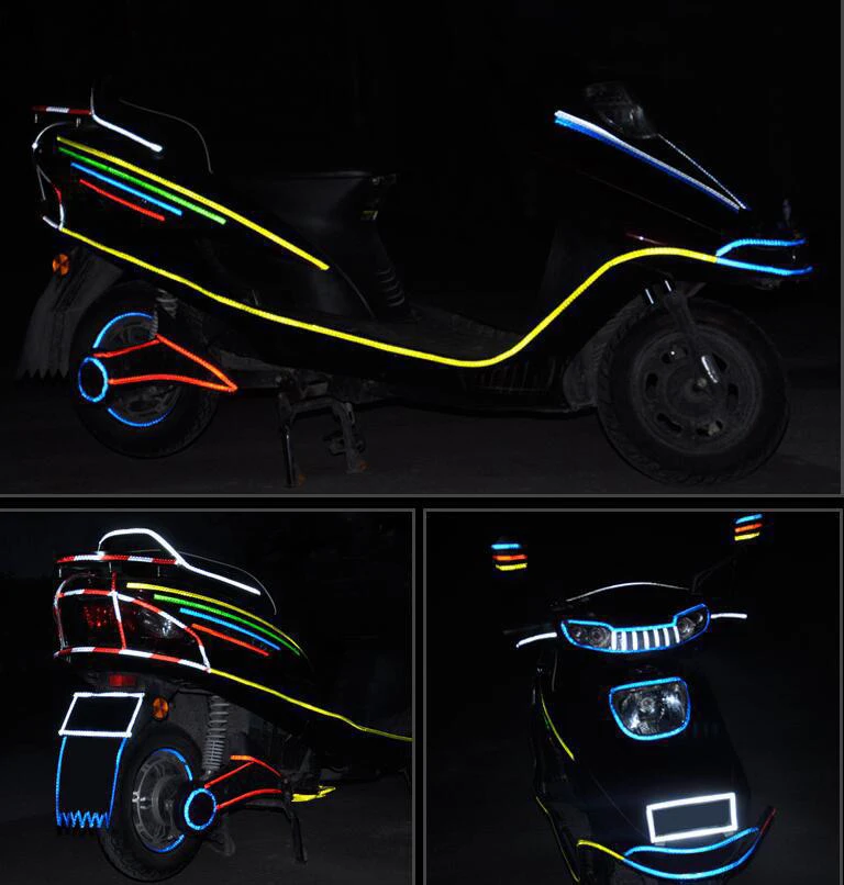 1/2cm*8m Bike Stickers Reflective Tape Fluorescent MTB Bike Bicycle Strips Cycling Tapes for Bicycle Helmet Motorcycle Scooter