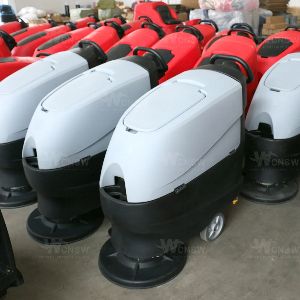 cable-type electric walk behind warehouse ceramic tile floor cleaning machine dust cleaner scrubber dryer