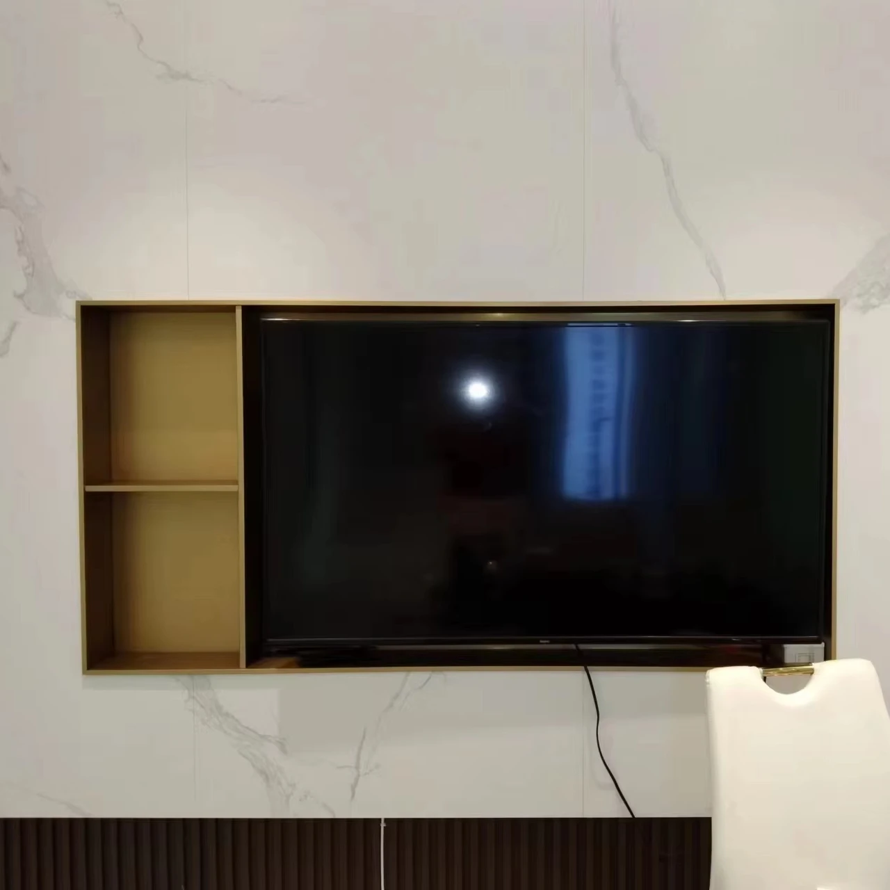 stainless steel cabinet customized bathroom niche and living room TV