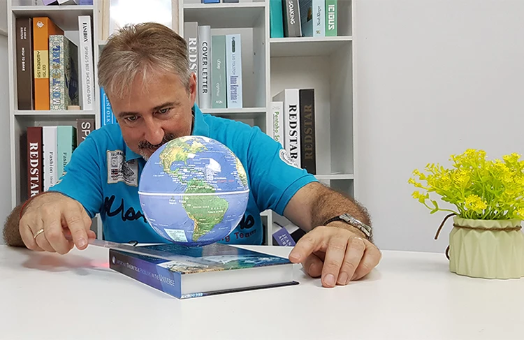 Book base Magnetic Levitation Floating 14cm 6 Inch Educational plastic Rotating World Globe Manufacturing In Whole Sale Price