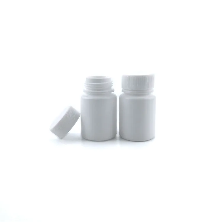 Empty  50ml 100ml Round White HDPE Capsules Tablets Bottle medicine tablets pill packaging bottles