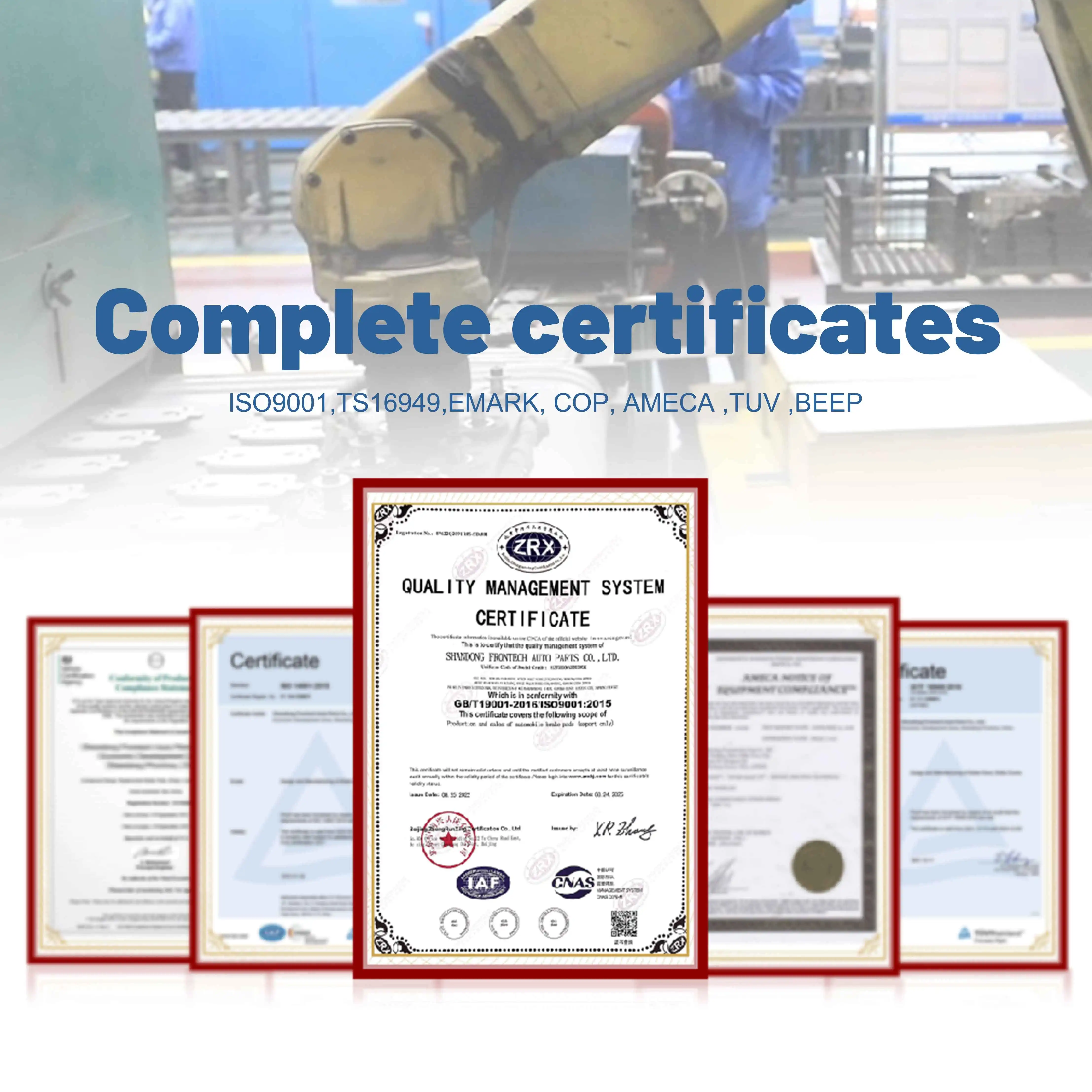 0446502220 Durable Toyota Compatible Ceramic Front Car Brake Pads Set with Fittings for Toyota HAICE Models