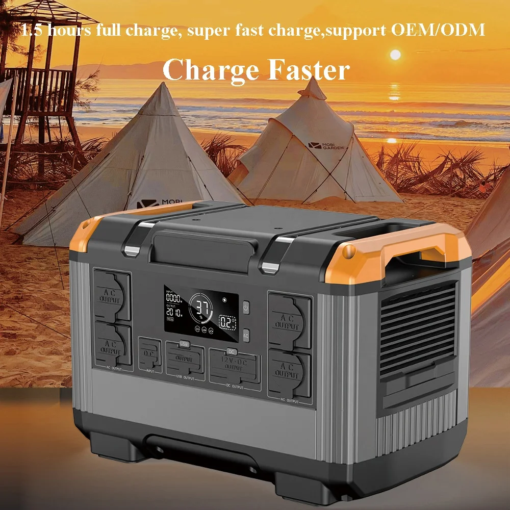 2400W Power station LiFePO4 Solar Generator 230V EU Plug Portable Power Station Bank With UPS For Emergency