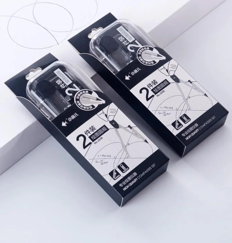 
Metal 2 pieces Mechanical Pencil drawing school compass set with plastic box school stationary 