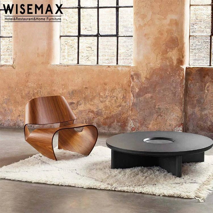 WISEMAX FURNITURE Nordic creative fiberglass living room furniture wooden color leisure chair accent lounge chairs for home