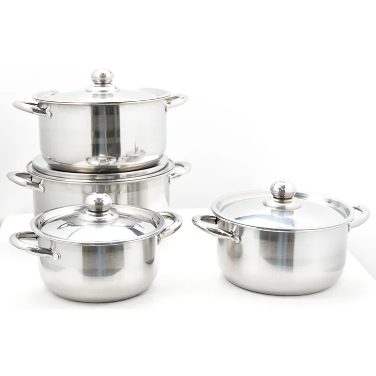 Factory direct Food making cooking container boiling Hot pot kitchen utensils stainless steel boiler saucepan with lid