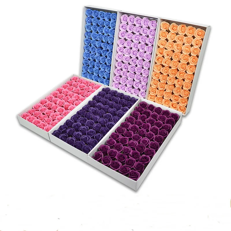 Оптовая Продажа с фабрики, домашний декор, Искусственный цветок розы, 3 слоя 4,5 см, ароматное мыло, голова розы