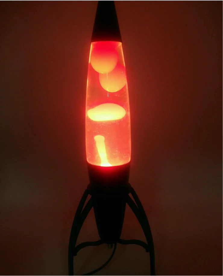 18 inch Creative Novelty Plastic Rocket Wax Lava Lamps Three Bracket Plastic Rocker Wax Lava Lights LED