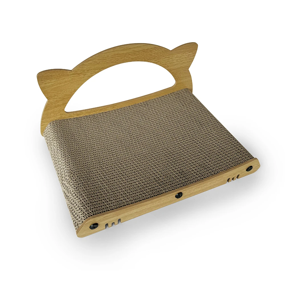 Best selling  durable lovely Cat Ear Bed shape cat scratching board Sleeping Playing  cats toy from china