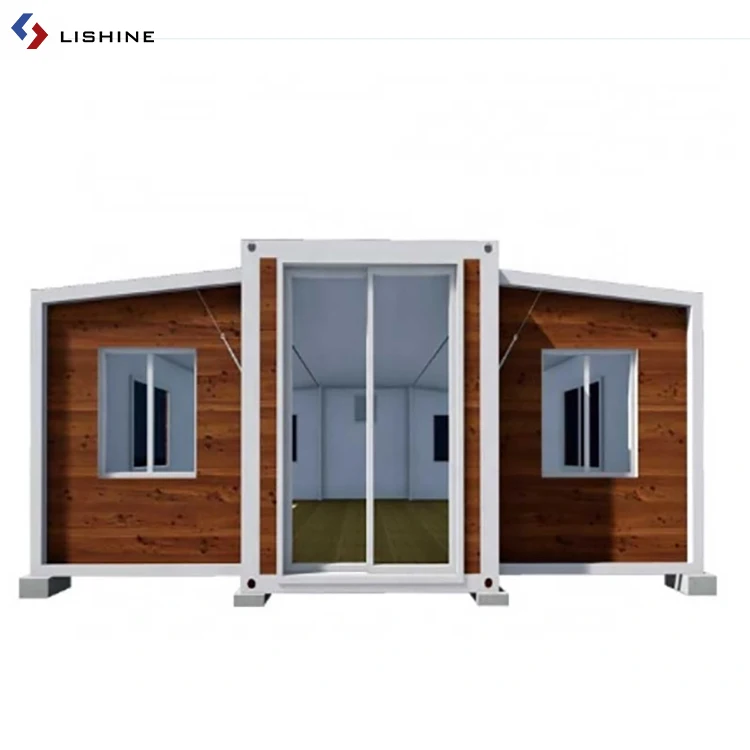 75mm sandwich panel wooden 20 40ft 2 bedrooms container house prefab expandable tiny container house with bathroom prefab houses