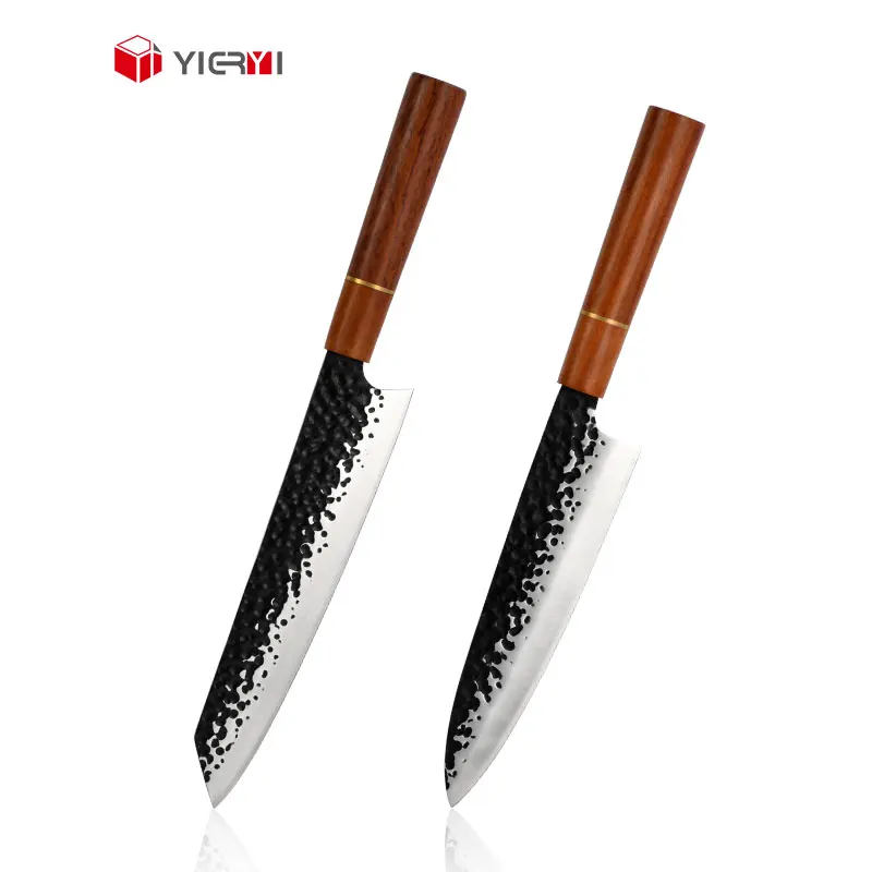 Ready to Ship Handmade Knife Cleaver Boning with Wooden Handle Kitchen Tool Knife Stainless Steel 2 Pcs/set Damascus Knives