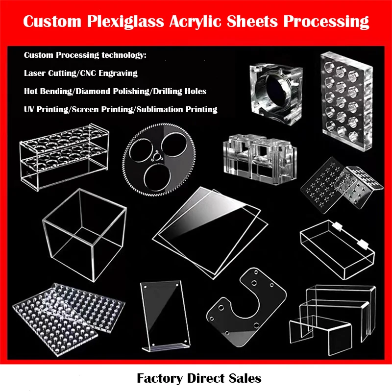 Custom Acrylic Plastic Sheet Prices Plexiglass Transparent Sheets Engraving Printed Service Acrylic Sheets