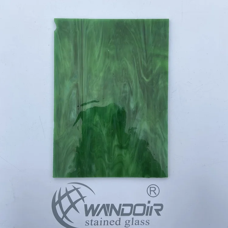 Wall arts Hot selling 3mm green mixed stained glass sheet art decorative tiffany glass