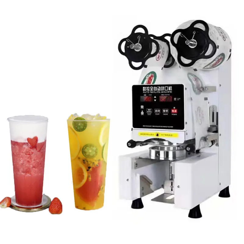 white full-automatic Bubble Tea Sealing Machine Cup Sealer Machine paper cup Plastic Cup Sealer Machine For Milk Tea Shop