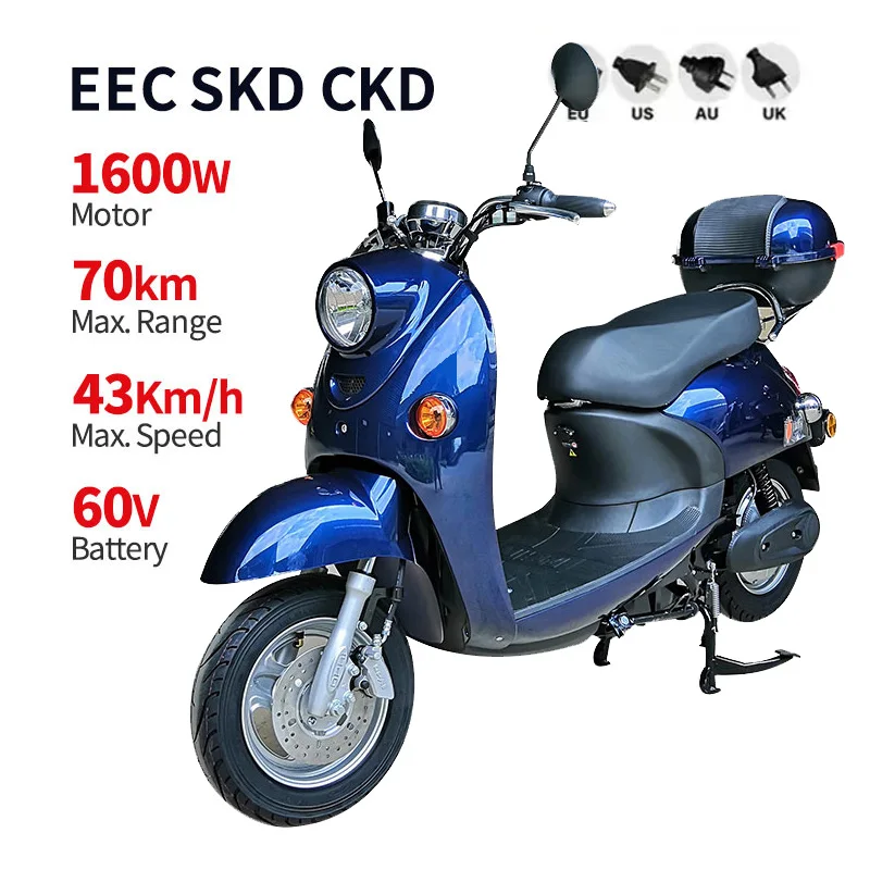 Wholesale EEC COC High Quality 1600W Electric Moped Bike Chinese Scooter Motorcycle electro motorcycle