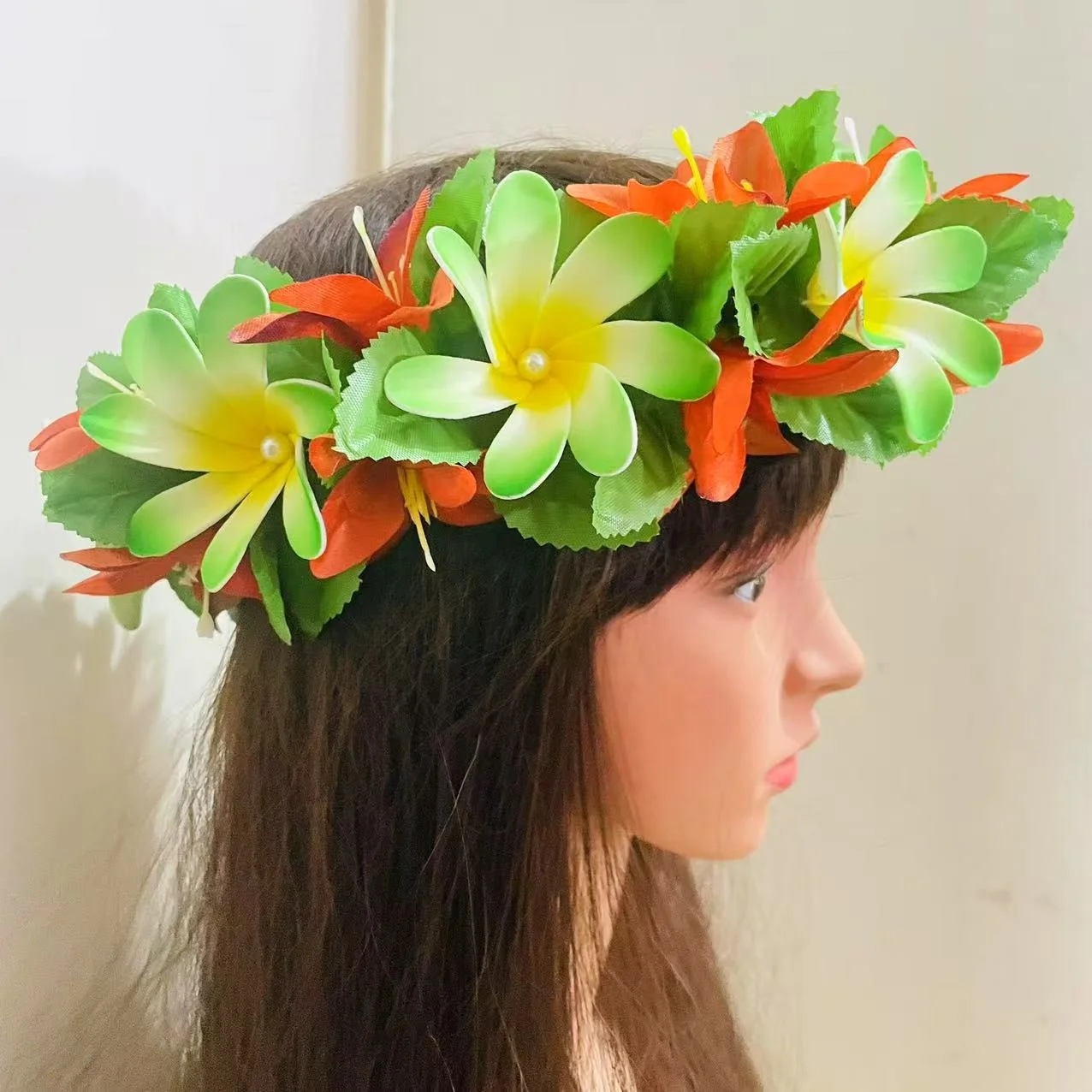 Tiara Foam Flower Headband with Lily and Pearls 8 Colors Available Island Dance Party Polynesian Samoan Tribal Accessories