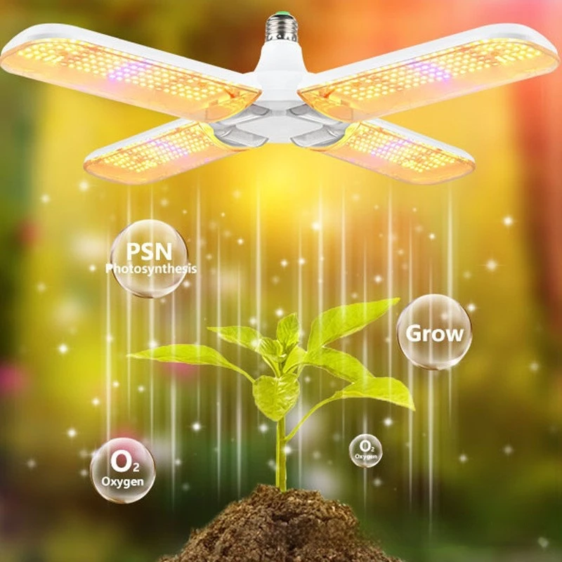 Folding three leaf LED full spectrum plant growth light 36W succulent flower vegetable greenhouse supplementary light
