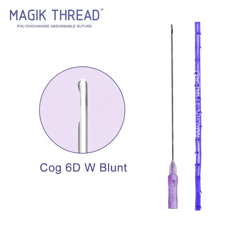 Cog 6D W Blunt 18G 100mm factory direct price cog 6d face lifting pdo thread for hypodermic mesotherapy needle