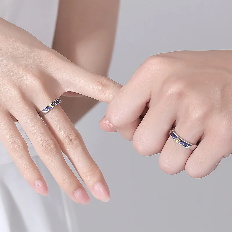 G2776 Wholesale Alliance Anillos De Pareja Engagement Wedding Moon Sun Matching Rings For Couples Fashion Jewelry Rings