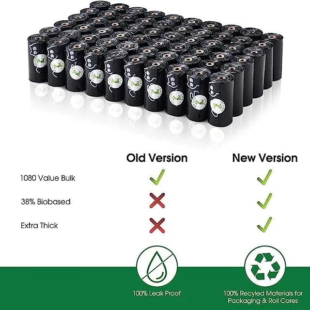 Factory Supplier Doggie Bio Corn Starch Custom Eco Friendly Compostable Biodegradable Pet Waste Dog Poop Bags for Pet Poop