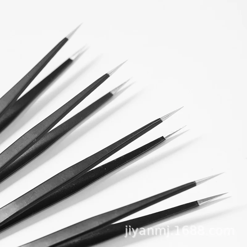Hand Crafted Volume Tweezers Deep Angled Pointed Eyelash Applicator Tweezer Peseta Manicure Tool Forceps Clippers Eyelash