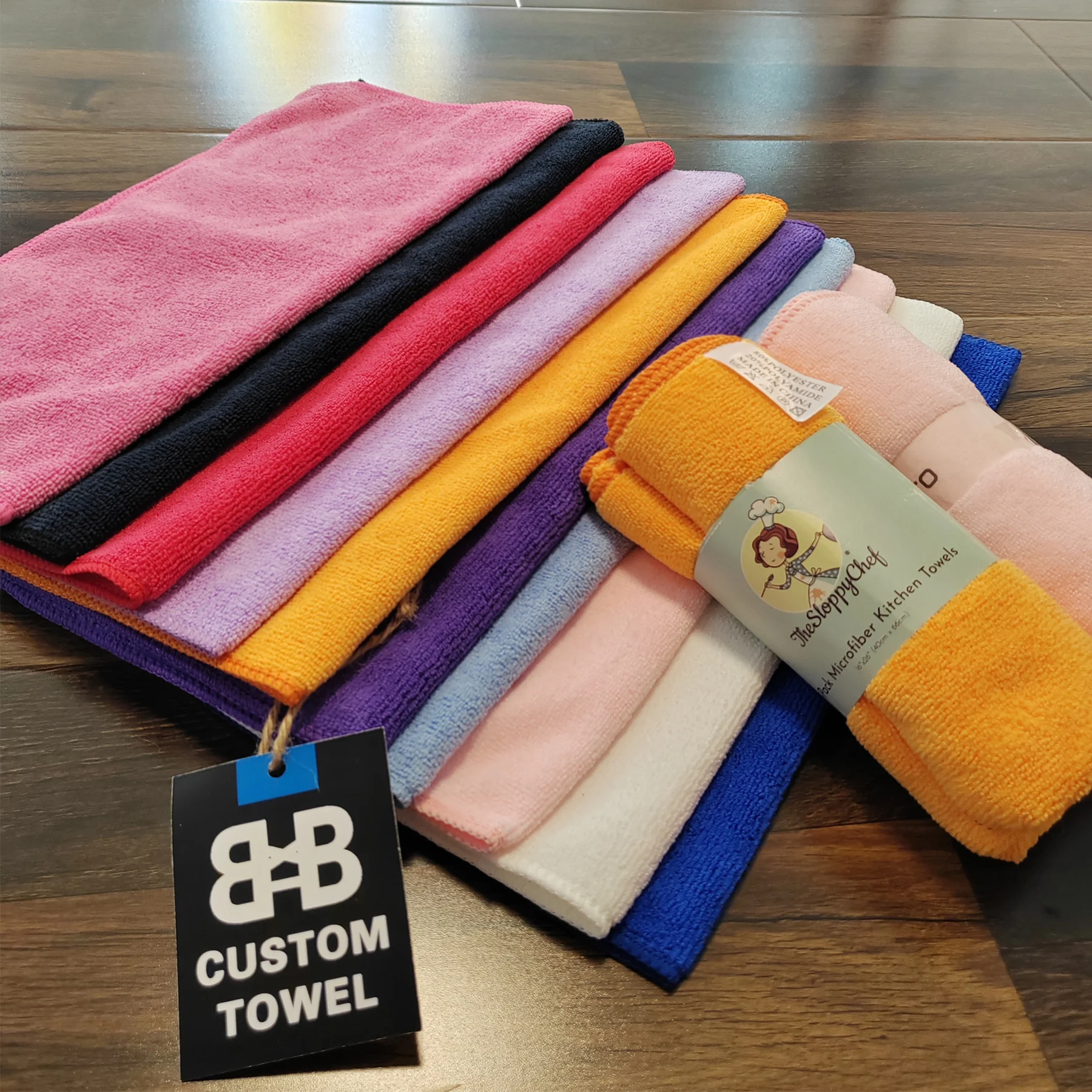 Hot selling microfiber warp knitted car washing towel absorbent cleaning towel car wiping towel 40 * 40