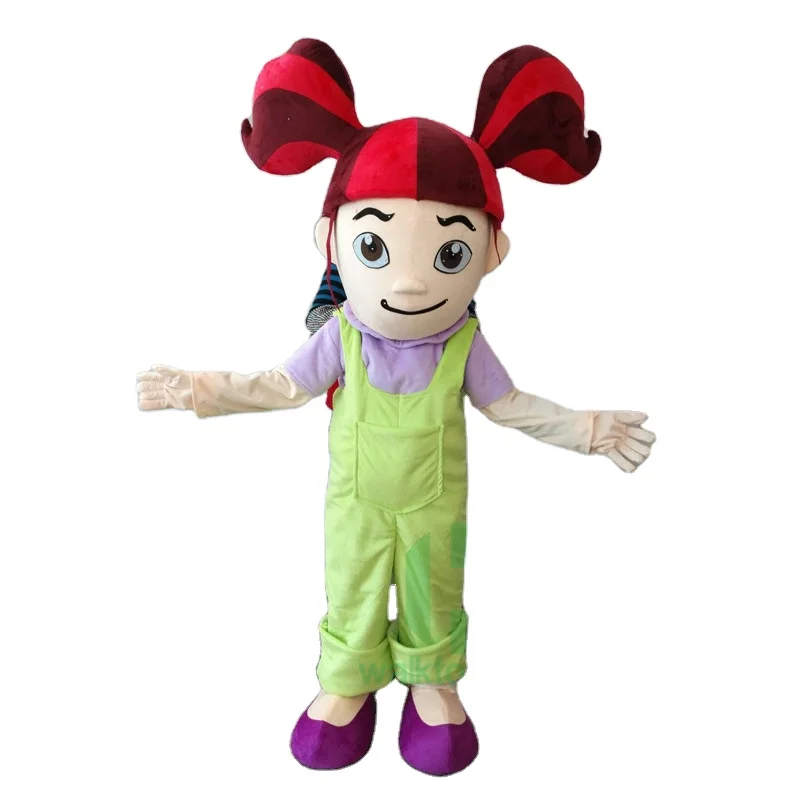 Custom Cartoon Boy Girl Mascot Costume XL Halloween Carnival Character Suit Helmet Printed EVA Holiday Promotion