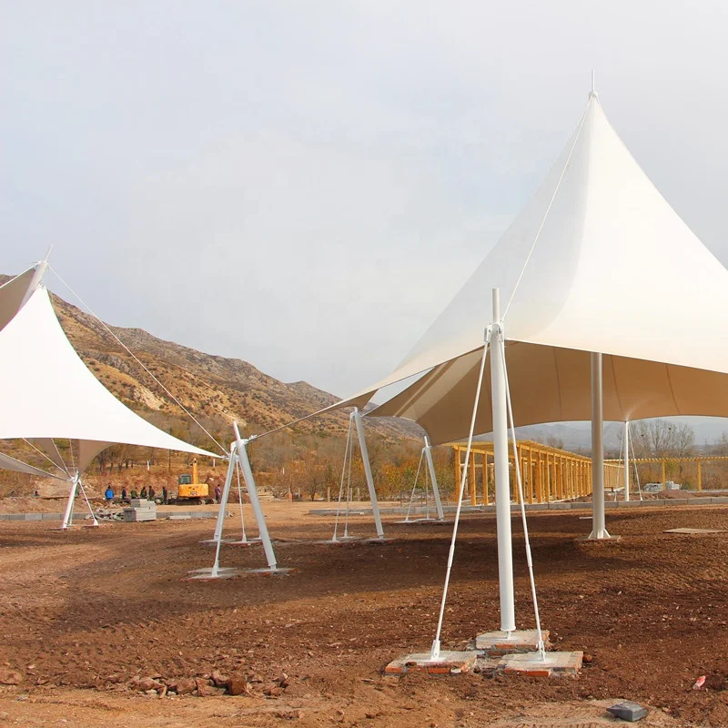 Waterproof PVDF landscape design tensile shade membrane structure supplier in China