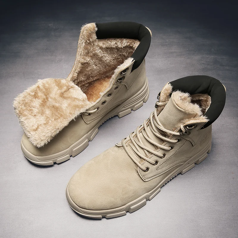 Tactical Style Hunting Male Office Furry Boys Winter Boots Boots Men Black Martin Boot For Man Pure Leather