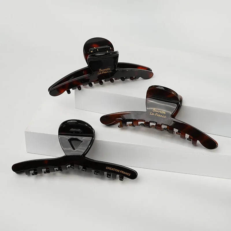 13cm Acetate Hanger Leopard Print Oversized Nordic Clips Shark Hair Claw Light Luxury Clamps for Girl Women