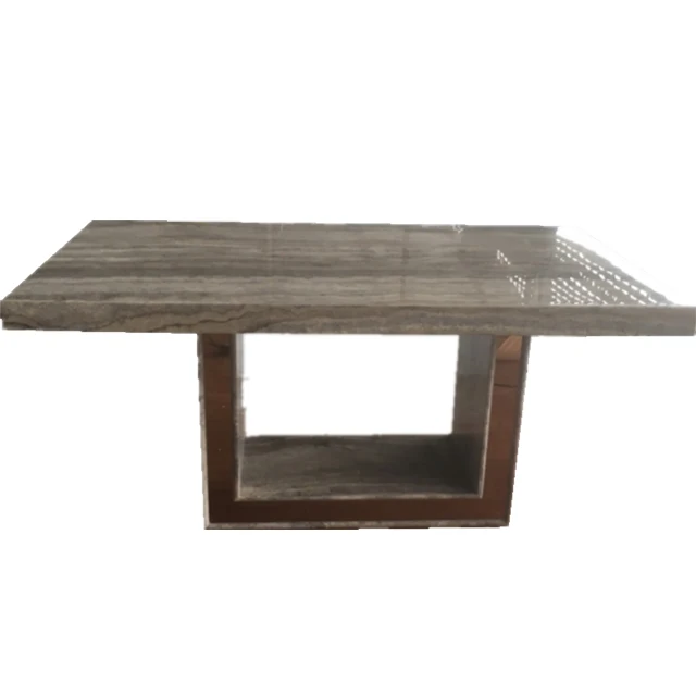 Бетонная мебель для столовой Carolf темный серый камень мрамор обеденный стол 6 человек