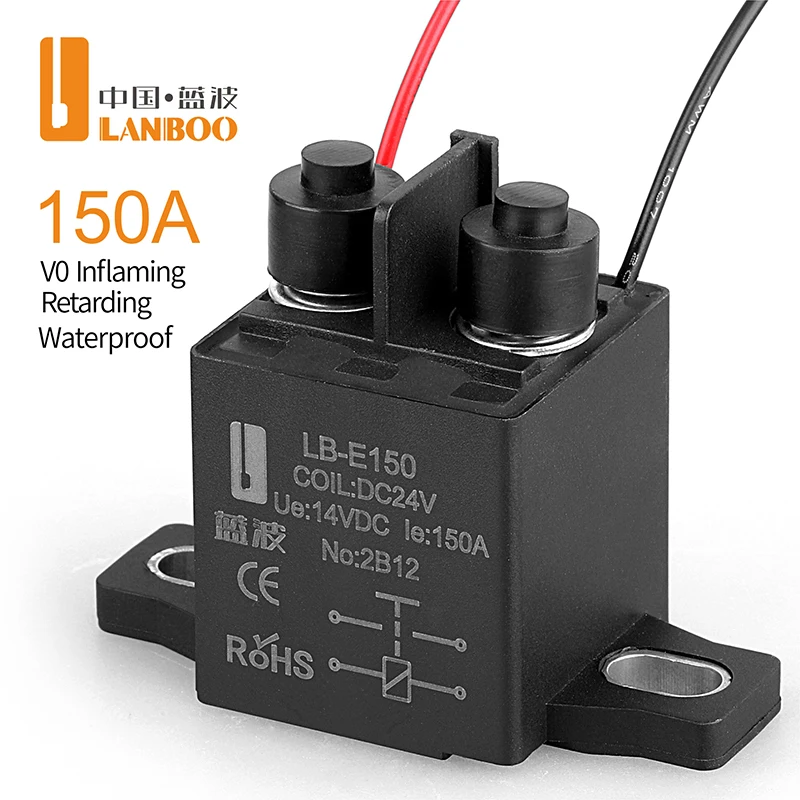 LANBOO 120A 150A 180A 200A High Current Automotive Relay for Car Starter & Preheating, Strong Magnetic Car Relay