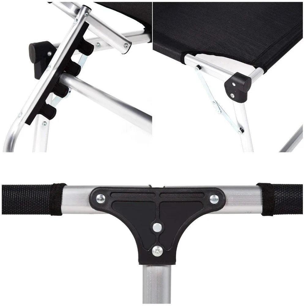 lightweight folding aluminum beach lounge beach sun bed with canopy