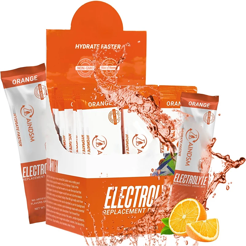 OEM/ODM Electrolyte Orange Vitamin Boost Metabolism Powder Organic Improved Performance Electrolyte Magnesium Sachet Powder