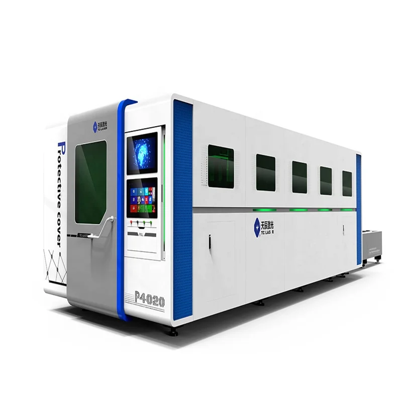 High precision fiber laser cutting machine Closed Tianchen laser 6KW 8KW 12KW domestic sheet metal cutting machine