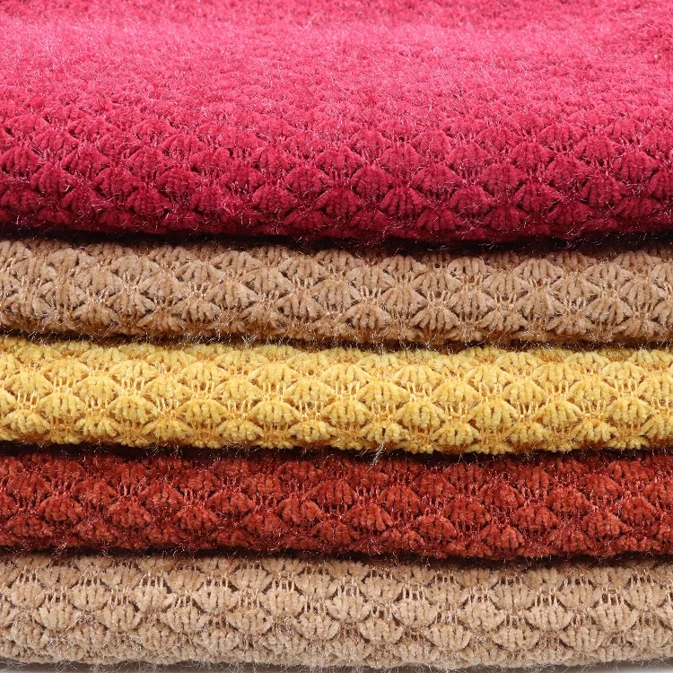 Shaoxing factory stretch sweater knitting chenille fabric for warm sweater