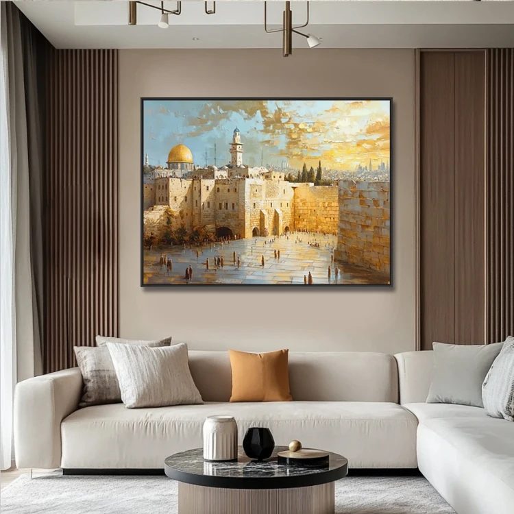 Оригинальный Настенный декор Jerusalem Kotel Judaica Современное еврейское искусство печать пейзажных картин на холсте