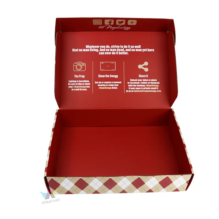 Battery Powered Heater Corrugated Cardboard Shipping Mailer Christmas Packaging Bulk Custom Logo Red Colored Flat Shipping Box