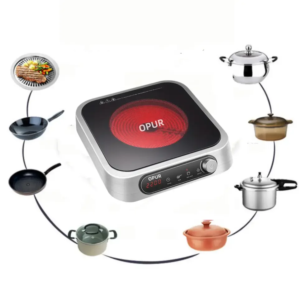 OPUR Manufacturer Countertop Mini Small Ceramic Stove Knob Control Electric Infrared Induction Cookers