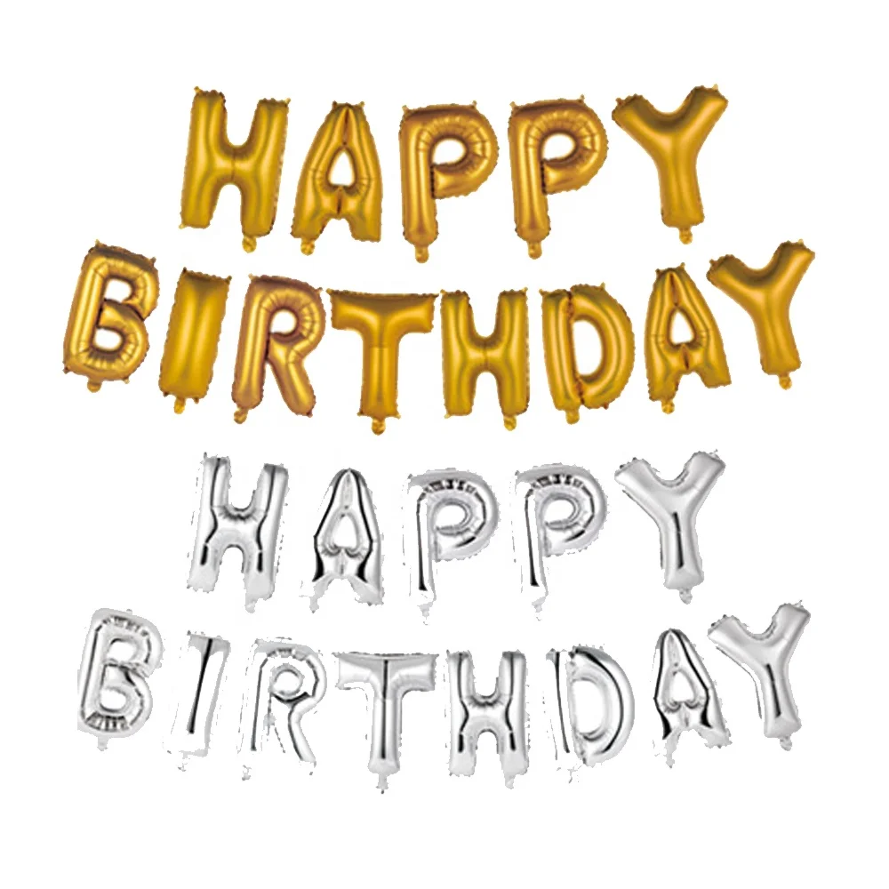 Air Helium Happy Birthday Letter Party Decoration Foil Balloon Banner Set