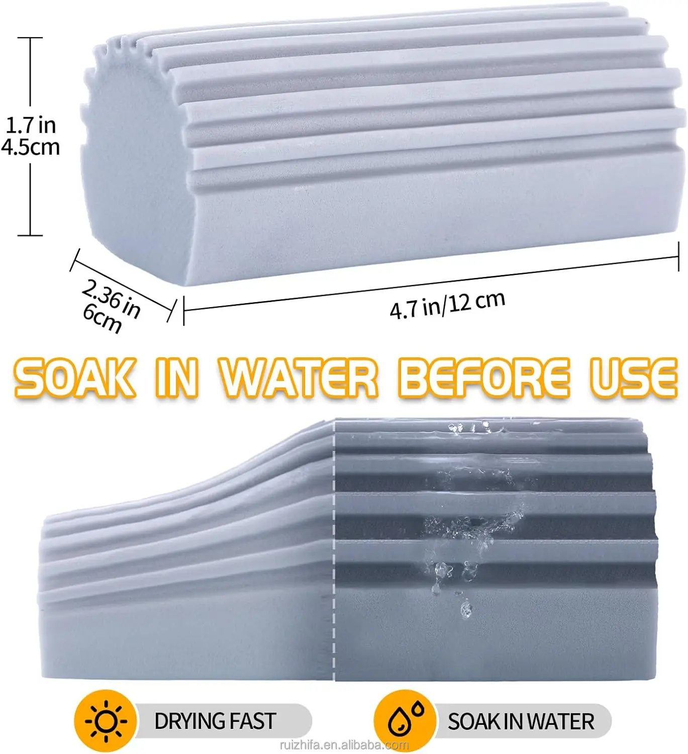 Best Seller Roll Shape PVA Washing Sponges Blinds Vents Car Glass Cleaning Sponge Generic Household Absorbent Sponge