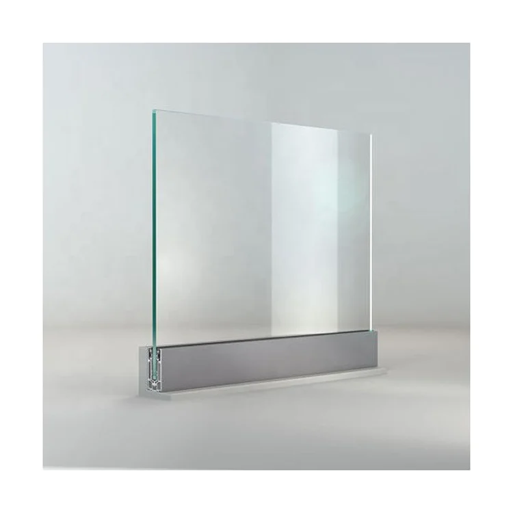 Modern Aluminum Balcony  Handrails Aluminum U Channel Glass Railing Base shoes  Deck Railing install with LED light